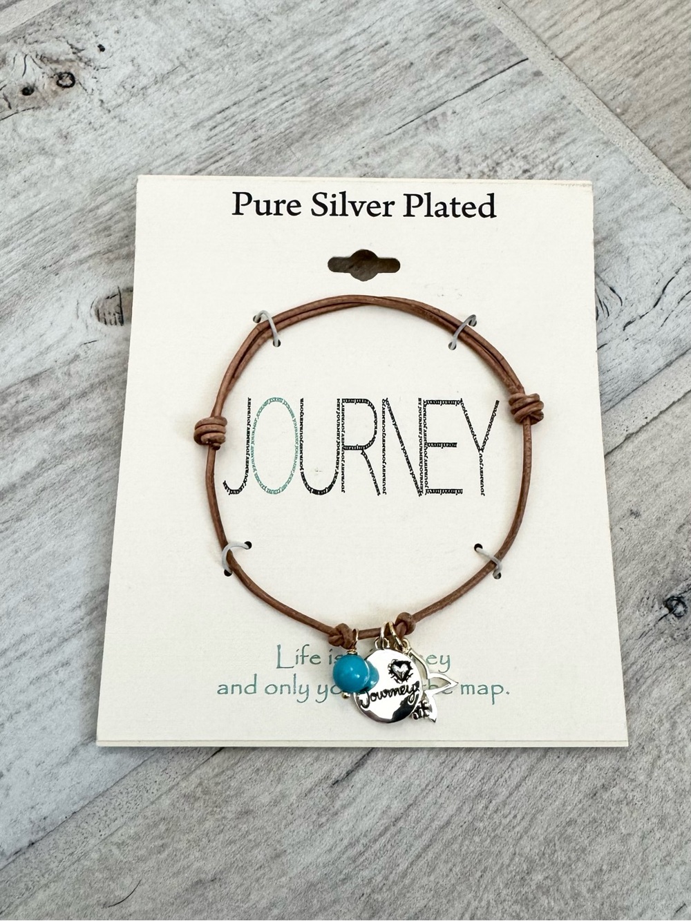 Leather Journey Silver Charm Bracelet